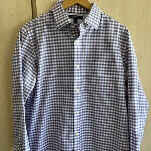 Banana Republic Shirt Mens Large Classic Fit Purple Check‎ Button Up Non Iron